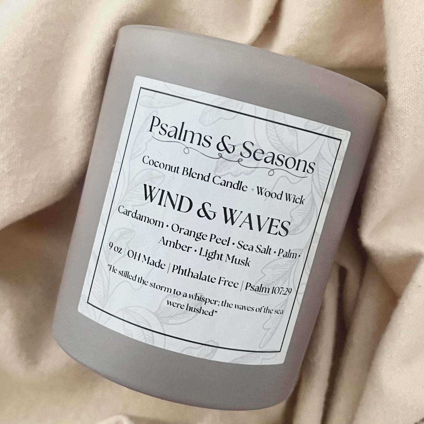 Gray Jar Wind & Waves Wood Wick