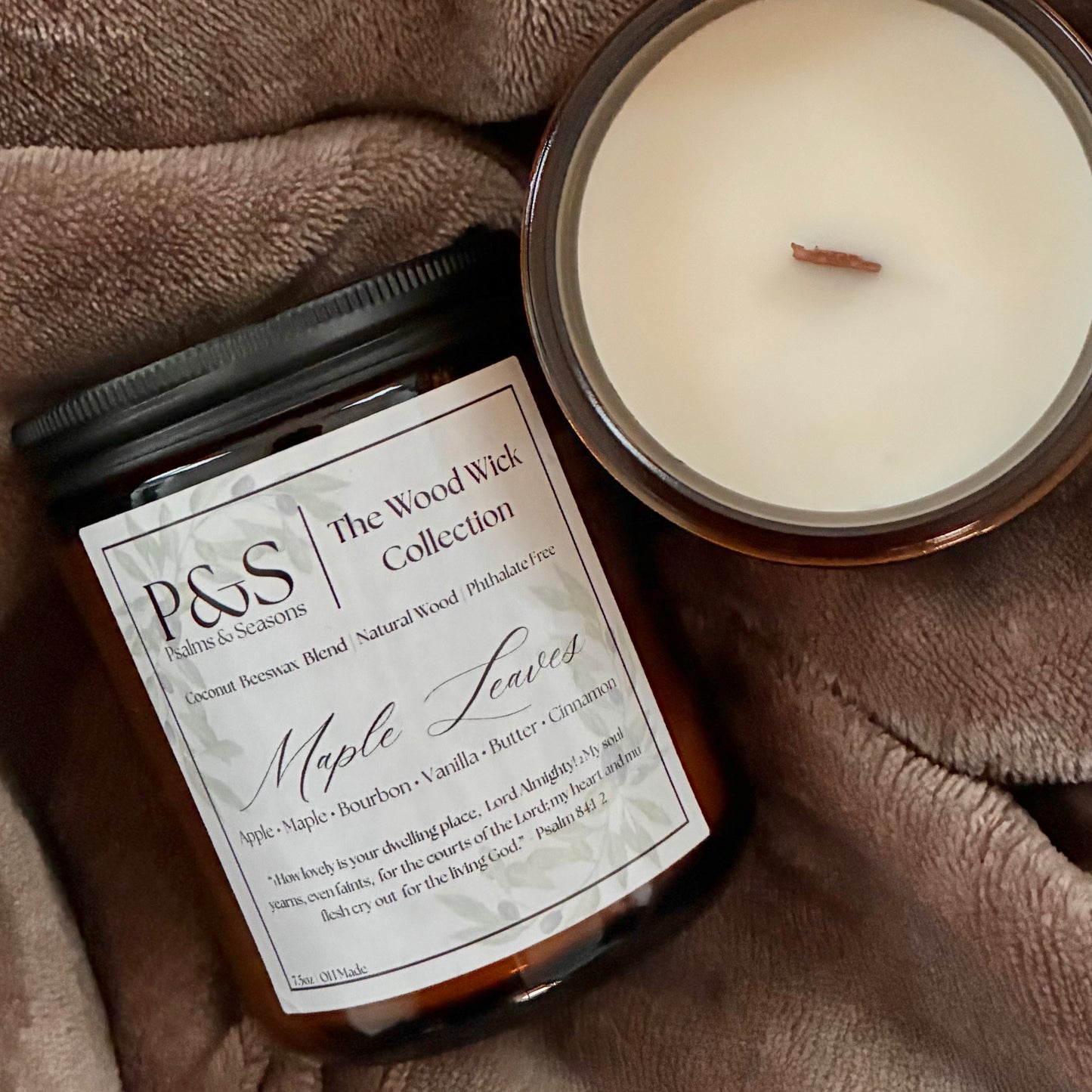 Maple Leaves Coconut-Beeswax Wood Wick