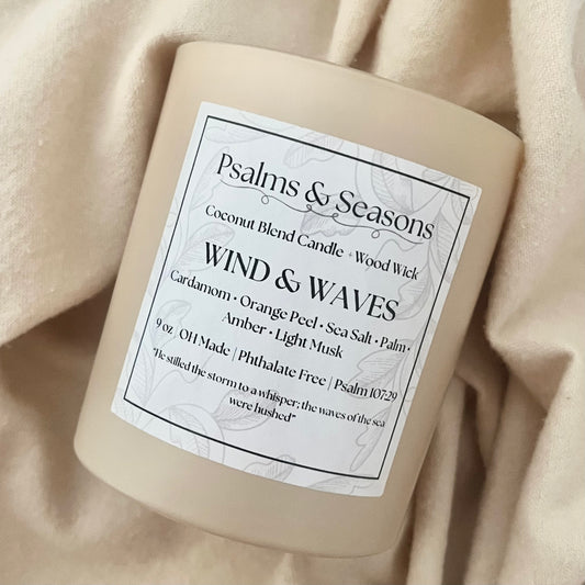 Tan Jar Wind & Waves Wood Wick
